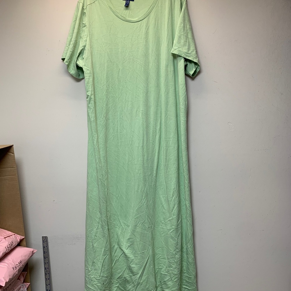 d&co. Beach Maxi Dress Womens 2XP Mint Green Excellent Cotton Blend Short Sleeve